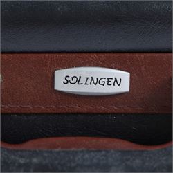 Cased Solingen steak cutlery and kitchen knife set