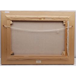 Alan R Thompson (British 1953-): Langdale Pikes covered in Snow, oil on canvas signed, dated 1988 verso 49cm x 75cm
Provenance: with La Galerie d'Art Windermere, label verso