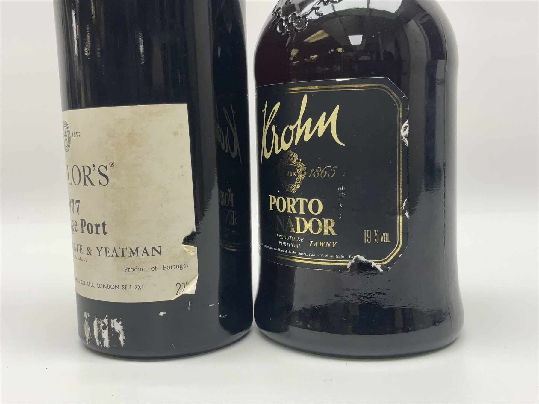 Taylor's, 1977 vintage port, 75cl 21% proof and Wiese & Krohn, Senador port, 75cl 19% vol (2)