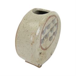 Three studio pottery vases, comprising two pieces by Kamini and a larger circular example, tallest H18cm