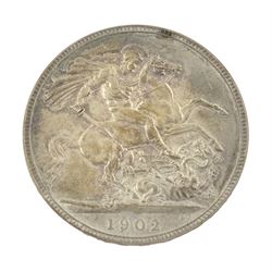 King Edward VII 1902 matt proof short coin set, comprising gold half sovereign and sovereign, silver maundy money set, sixpence, shilling, florin, halfcrown and crown, housed in the official dated case of issue