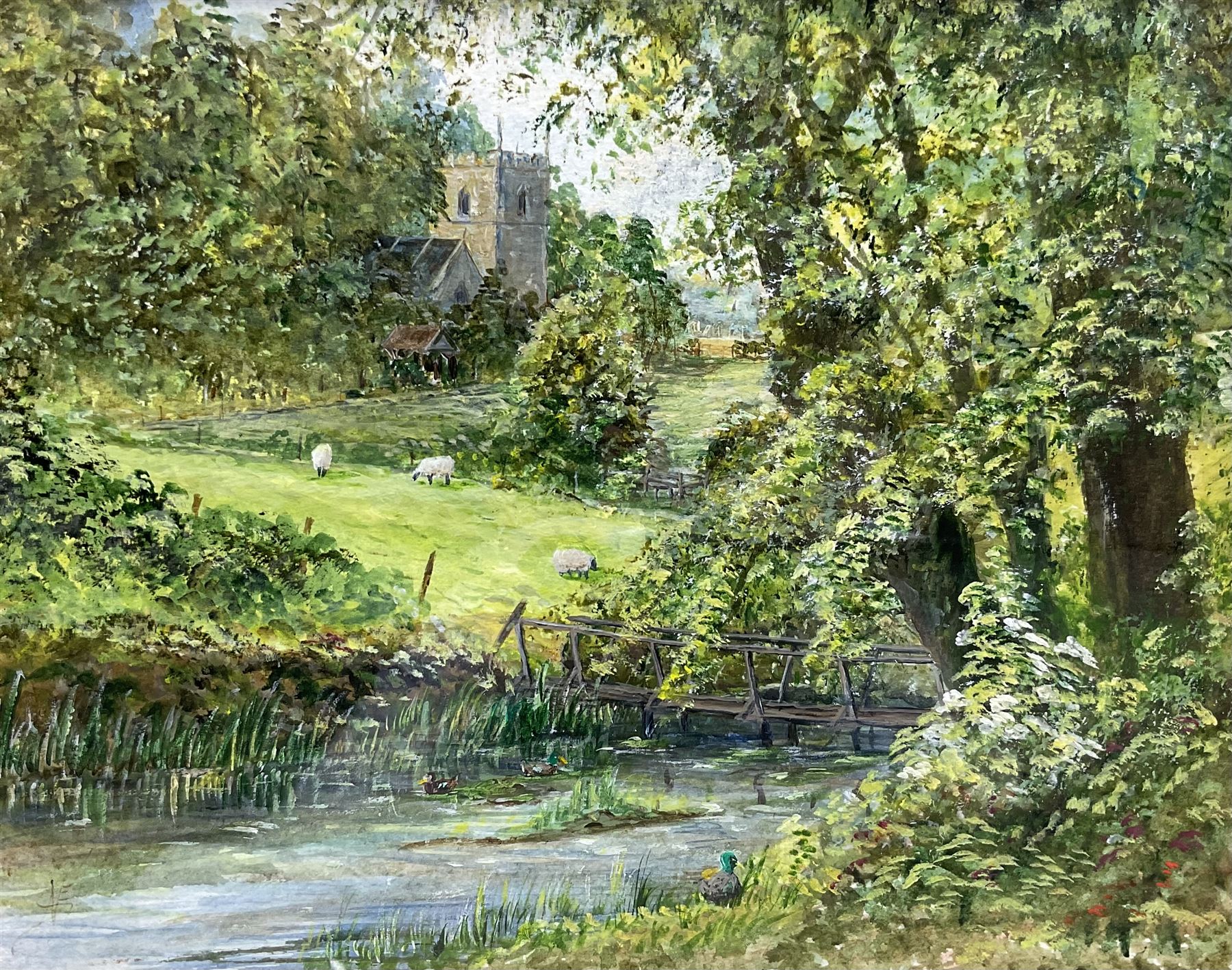 Noel Edwin Smith (British 1935-2016): 'Country Peepshow' and 'Up 'n' Over - Stepping Stile', two acrylics on board, signed and titled verso 19cm x 24cm and 9cm x 9cm (2)