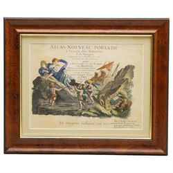Georges-Louis Le Rouge (French c.1707- c.1790): Frontispiece for 'Atlas Nouveau Portatif à l'Usage des Militaires et du Voyageur' by Le Rouge depicting Putti presenting items to Venus with a wrecked ship, 18th century engraving with hand-colouring pub. c.1748, 22cm x 28cm