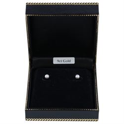 Pair of 9ct gold freshwater pearl stud earrings, boxed