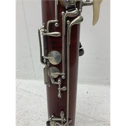 Schreiber & Sohne four-piece bassoon, serial no.9614; in fitted case with two crooks.