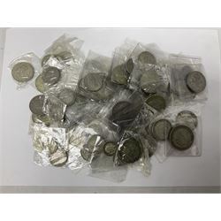 Collection of Great British and World coins, including Great British pre-1947 silver coins, pre decimal coinage, commemorative coins, Queen Elizabeth II 'Souvenir of Thoresby Hall' unofficial coin set etc