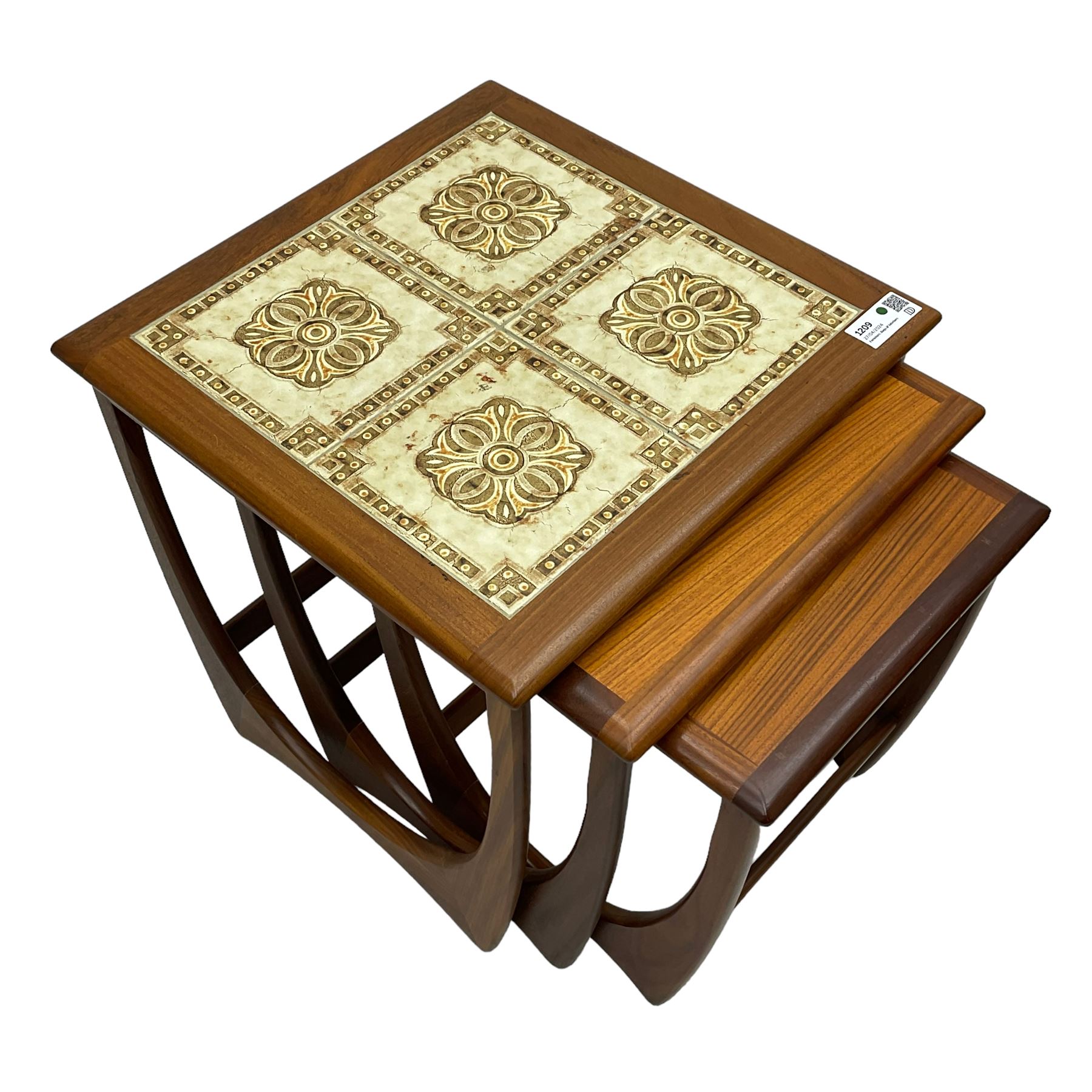 GPlan 'Astro' nest of three teak occasional tables, the largest with