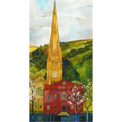Kate Lycett (Yorkshire Contemporary): 'Square Chapel Square Church', limited edition colour lithograph signed titled dated '13 and numbered 127/150 in pencil 65cm x 33cm