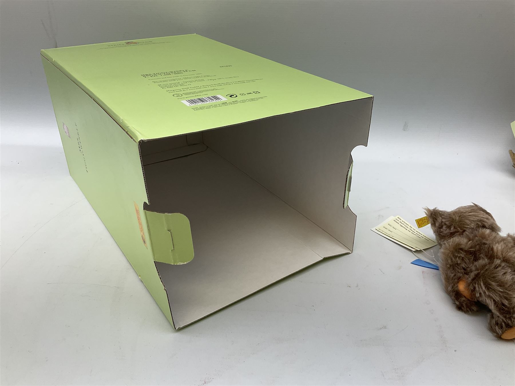 Steiff - limited edition Beatrix Potter's 'Mrs. Tiggy-Winkle' No.517/1500 EAN 661822; H22cm; boxed with tag; and 'Zotty 1960' with tags; H16cm; unboxed (2)