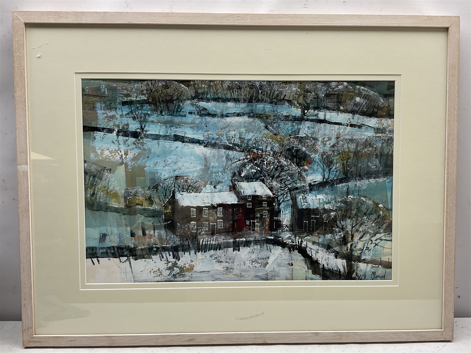 Mike Bernard (British 1957-): 'Snow Scape Yorkshire', mixed media signed, titled verso 38cm x 58cm