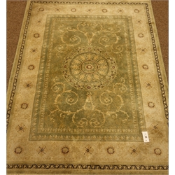  Persian design pale green ground rug, 160cm x 118cm  