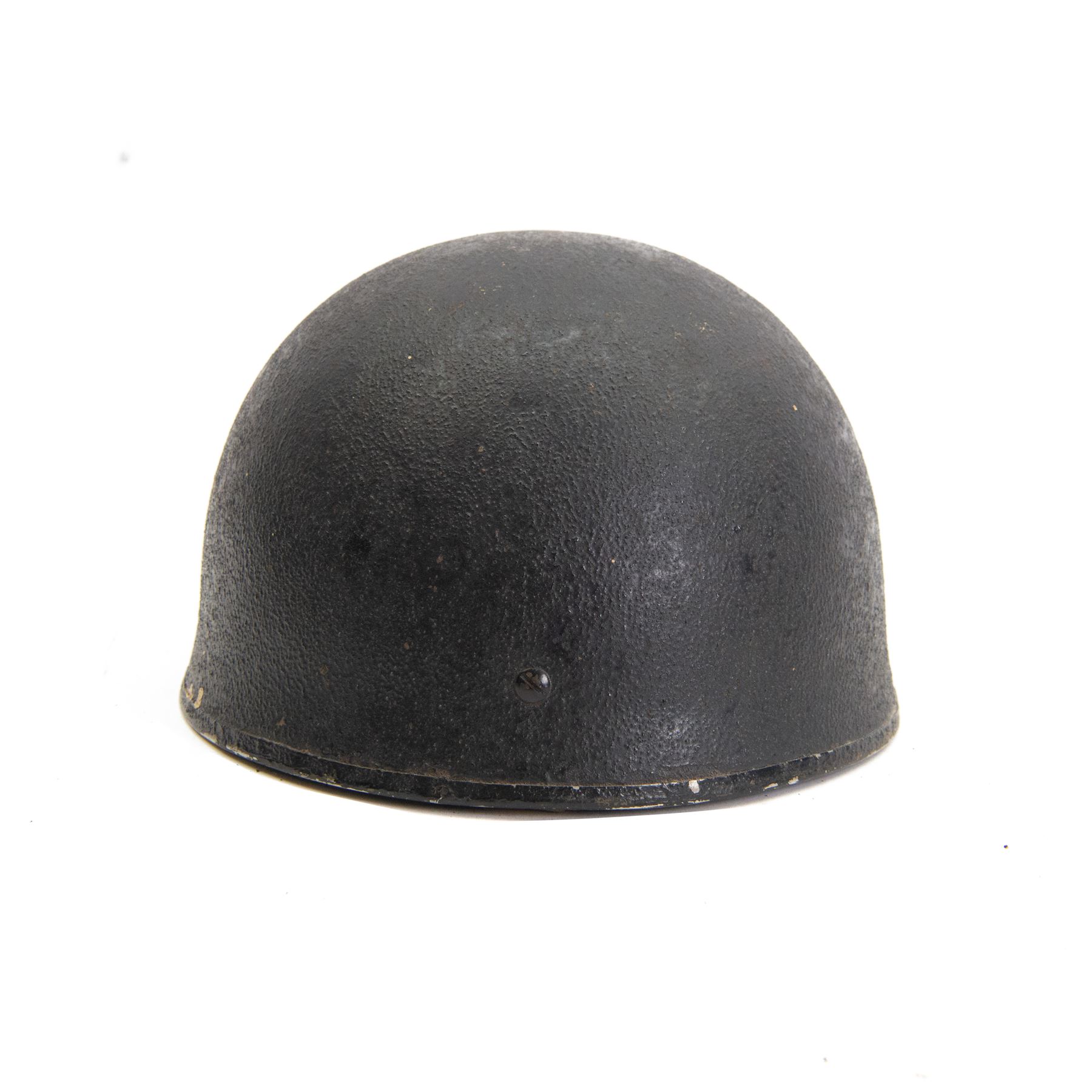 WWII British parachute regiment helmet, marked BMB and dated 1944 to the leather liner, size 7 3/4, complete with liner, the canvas strap with leather chinpiece