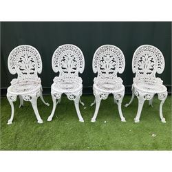Set of four cast aluminium, painted bistro chairs  - THIS LOT IS TO BE COLLECTED BY APPOINTMENT FROM DUGGLEBY STORAGE, GREAT HILL, EASTFIELD, SCARBOROUGH, YO11 3TX