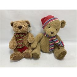Eight annual Fraser Bears, by House of Fraser, dating between 2004 and 2011, tallest H46cm