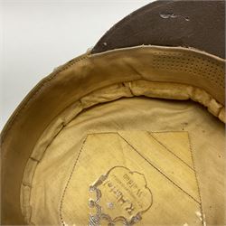 WW2 German Political Leaders brown cloth visor cap with metal insignia; labelled K. Hartel Weiden