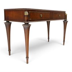 Mahogany cased canteen of Solingen cutlery, raised upon turned legs