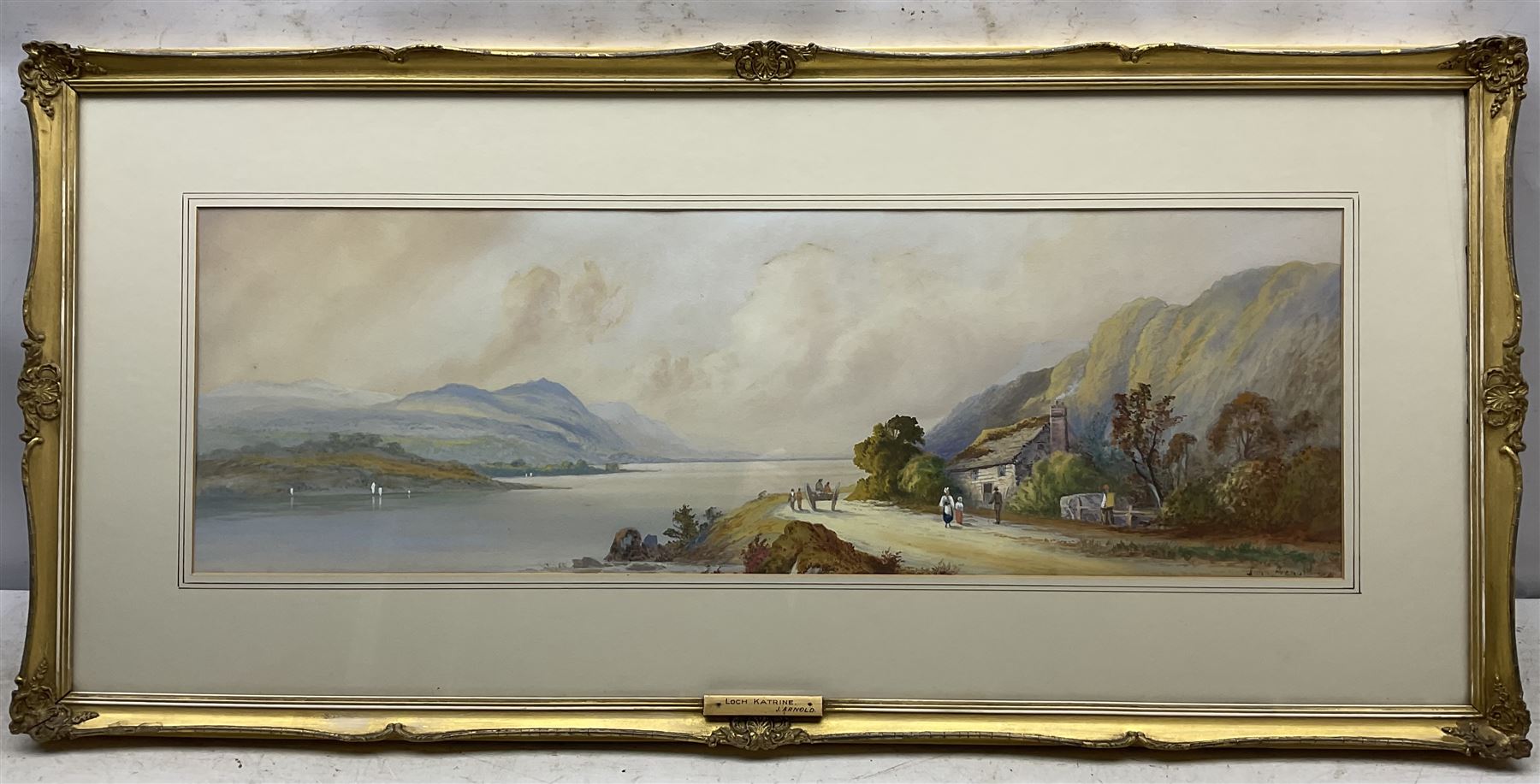 John Arnold (British Late 19th Century): Loch Katrine, watercolour signed and titled on mount, inscribed verso 34cm x 74cm 