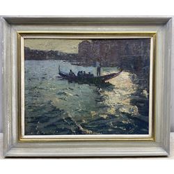 Raymond M Rogers (British 1958-2011): Venice, oil on panel signed 34cm x 45cm