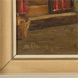 Osvald Rasmussen (Danish 1885-1972): Bedroom Interior, oil on canvas signed 26cm x 34cm