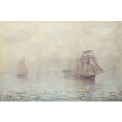 John Ernest Aitken (Scottish 1881-1957): 'Mist on the Mersey', watercolour signed, titled ...