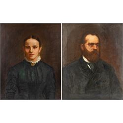 George Augustus Poole (British 1861-1932): Portrait of Joseph Cooper and Maria Cooper, pai...