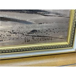 Don Micklethwaite (British 1936-): Boats at Rest in Scarborough Harbour, oil on canvas board signed 40cm x 59cm