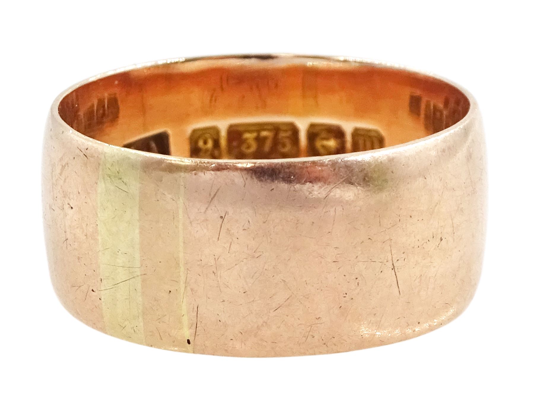 Edwardian 9ct rose gold wedding band, Birmingham 1911