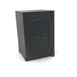  Victorian cast iron safe, single door, grey painted finish, 'Midland Safe Company Birmingham' with key, W49cm, H71cm, D49cm  