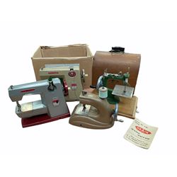 Collection of Child's sewing machines comprising Grain, Two Vulcan models and one other (5)