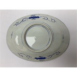 Two 19th century Japanese Imari pattern oval charger together with another circular Imari charger, circular charger D31cm 