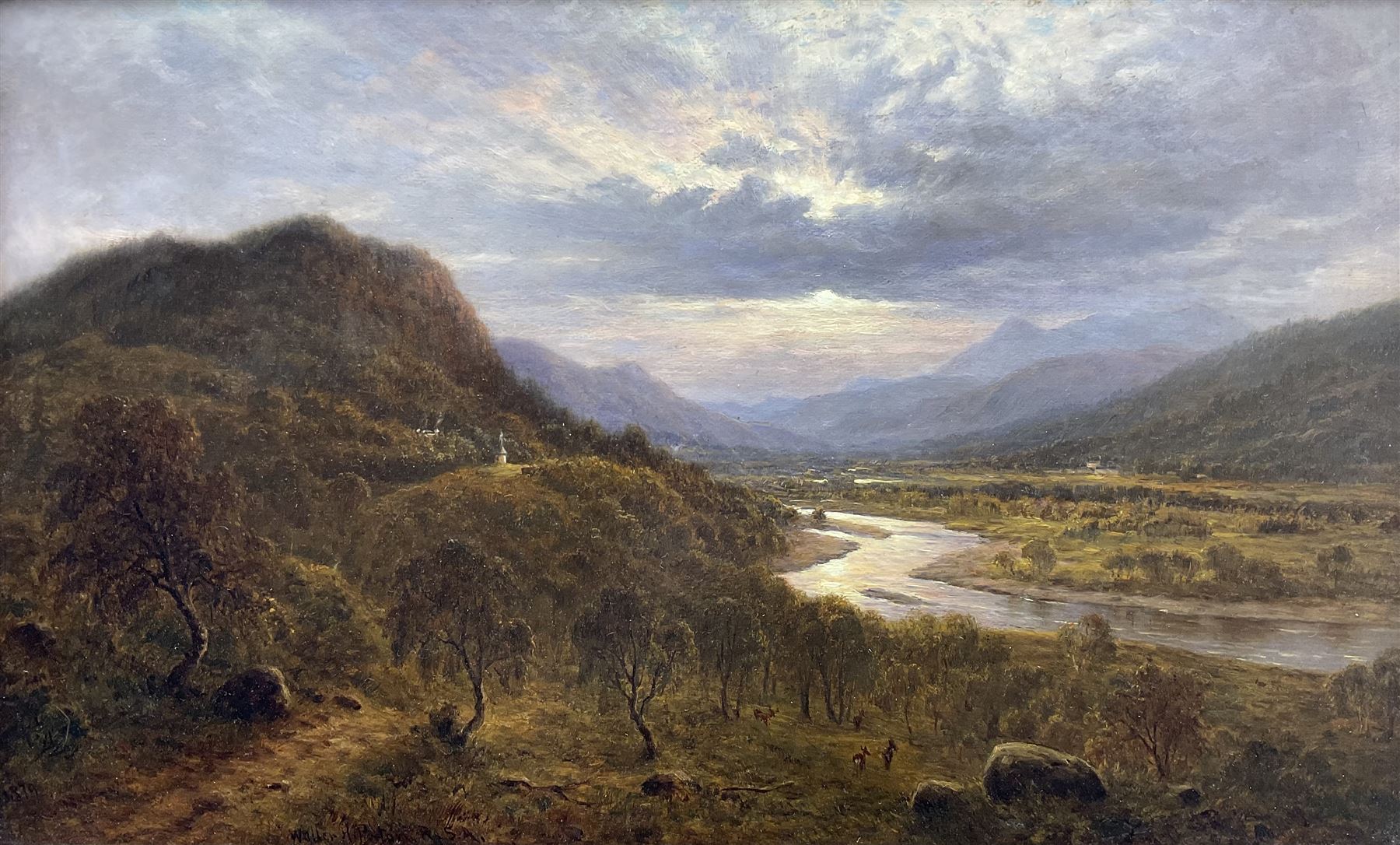 Waller Hugh Paton RSA RSW (Scottish 1828-1895): 'Ben Vrotan from near Corriemulzie', oil on canvas signed, original title label verso 35cm x 57cm
