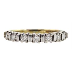 9ct gold seven stone round brilliant cut diamond ring, hallmarked