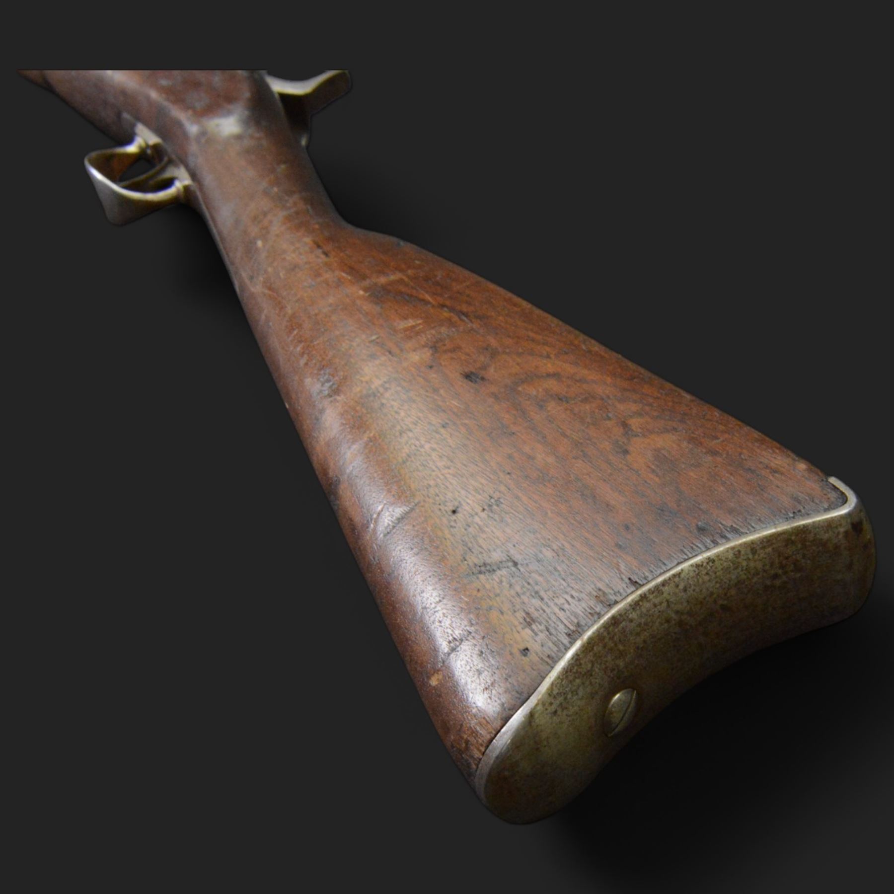 Springfield single shot service rifle, 1866 Allin conversion trapdoor model, 50-70 Cal, the lock marked 1864 with eagle and 