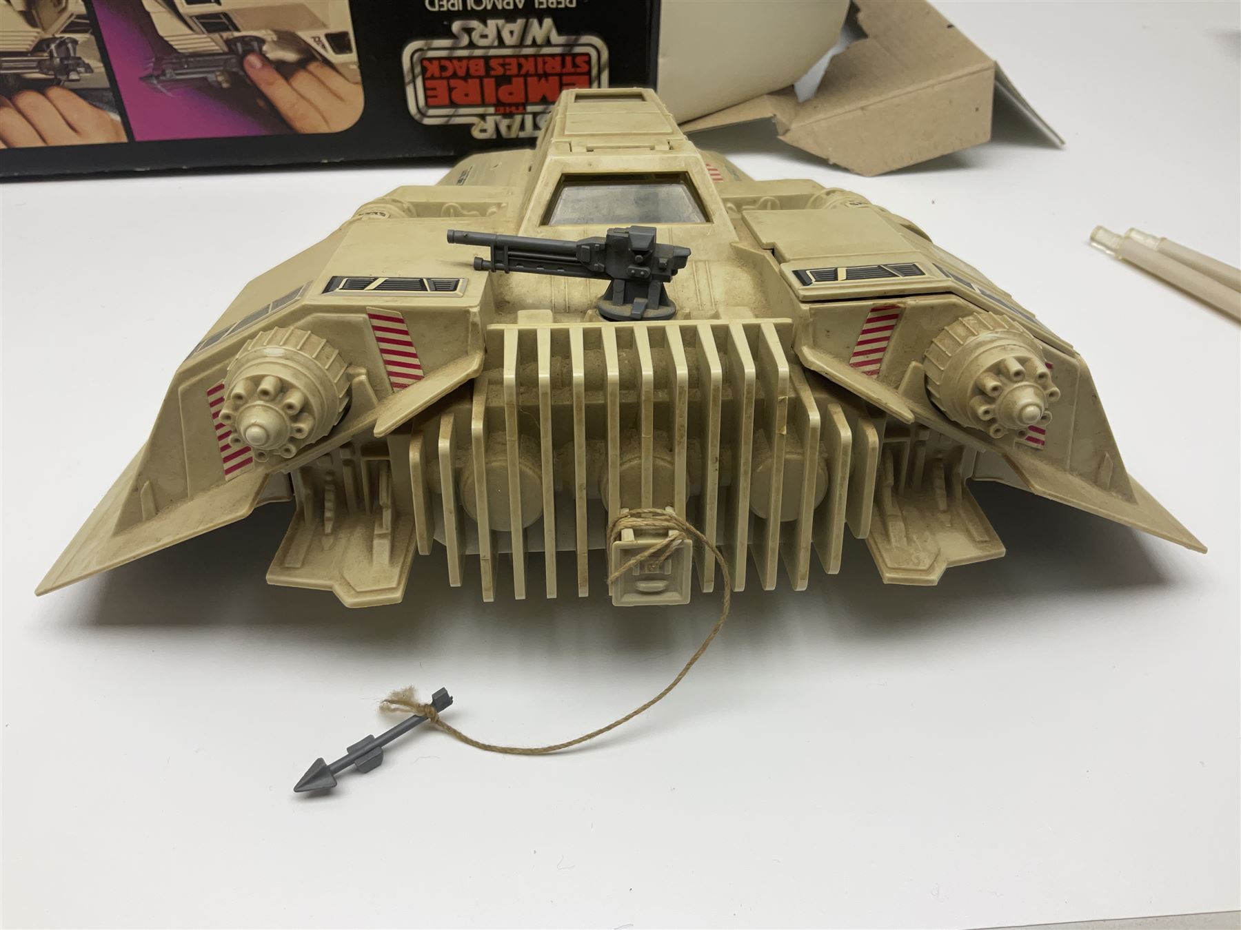 Star Wars - vintage vehicles comprising Rebel Armoured Snowspeeder and Tri-pod Laser Cannon; both boxed; Rebel Transport with 3 3/4