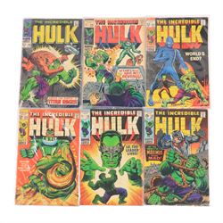 Fourteen Marvel Silver and Bronze Age 'The Incredible Hulk' comic books,  spanning years 1968-72, comprising issues #106, #113-#115, #117, #119, #122, #124-#126, #129, #132, #134 and #147