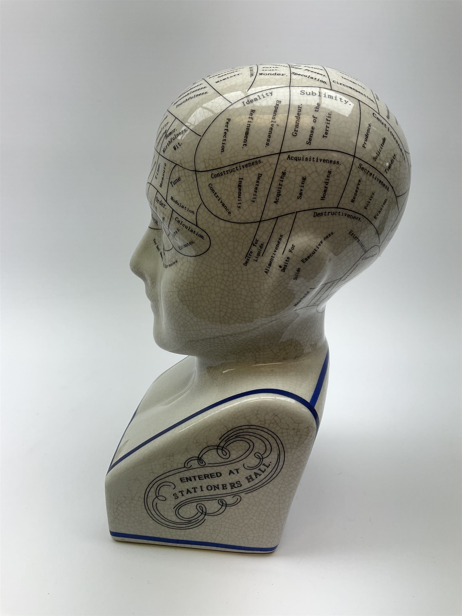 A Phrenology head detailed L.N. Fowler, H27.5cm. 