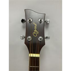 Ozark 'The Ozark Professional' tenor guitar, model no 3372, headstock stamped Ozark and with paper label to interior, in manufacturers hard case, guitar L82cm