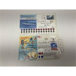 WW2 submarine interest - archive of ephemera and photographs relating to submariner Petty Officer (later Lieutenant) Thomas William Gould V.C. of HMSub Thrasher; predominantly post-war with later copies of contemporary photographs and documents including Certificate of Service in slip-case, War Patrol Reports, First Day Covers, press cuttings, 'For Valour' film script, business cards etc.
Auctioneer's Note: An extract from Gould's VC award citation reads 