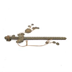 Chinese ceremonial coin sword, L48cm