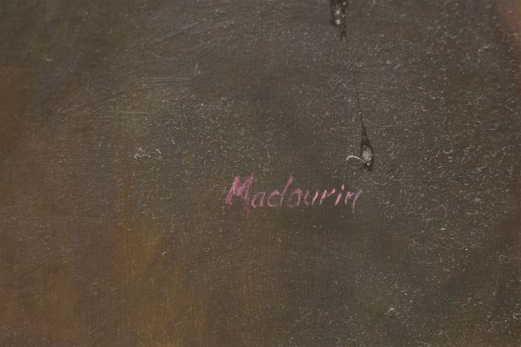 Pat Maclaurin (British 1933-2022): 'Reverie', oil on board signed, labelled verso 39cm x 29cm