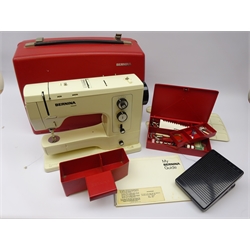 Bernina Record 830 professional electric sewing machine, in red case with foot-pedal, accessories and instructions  