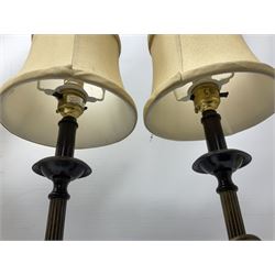 Two pairs of table lamps with shades etc