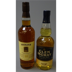 Aberlour Highland Single Malt Scotch Whisky, 10 years old in and Glen Moray Single Malt Whisky, in older style bottle, both 70cl 40%vol, 2btls  