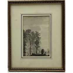 Elizabeth Blaquiere (18th/19th century): 'Neath Abbey' near Swansea Wales, pen ink and monochrome wash titled 15.5cm x 10cm
Provenance: from the collection of Terence G Phillips, Danesbury House, Neath, Glamorgan
