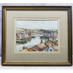 John Freeman (British 1942-): 'Across Whitby', watercolour signed titled and dated '83, 23cm x 30cm