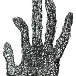 Sophie Olivier (French 1978-): The Hand, woven metal sculpture painted and varnished with thermo-lacquered paint, H140cm