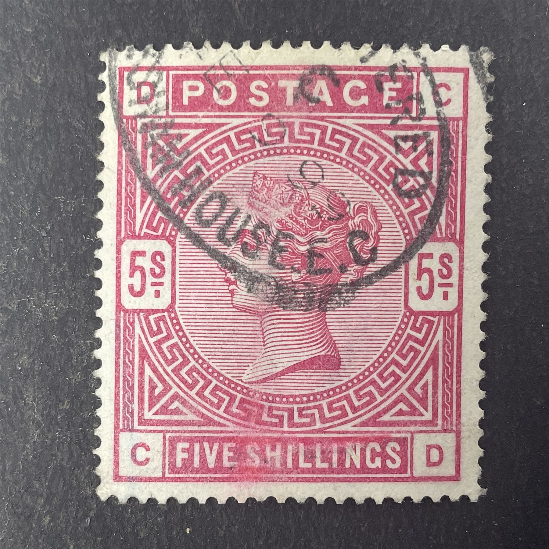 Great Britain Queen Victoria 1883-4 stamps, comprising two shillings and sixpence, five shillings and ten shillings, all used, all previously mounted