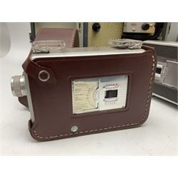 Bolex Paillard P3 Zoom Reflex camera body, serial no 38090, with 'B te S.G.D.G Som Berthiot Pan-Cinor 1:1.9 f=8a 40' lens, serial no. 40251438 in case, Kodak Brownie movie camera, Kodak model 2 Brownie movie camera and a Kodak 8 Movie Projector A-15G and other camera equipment 