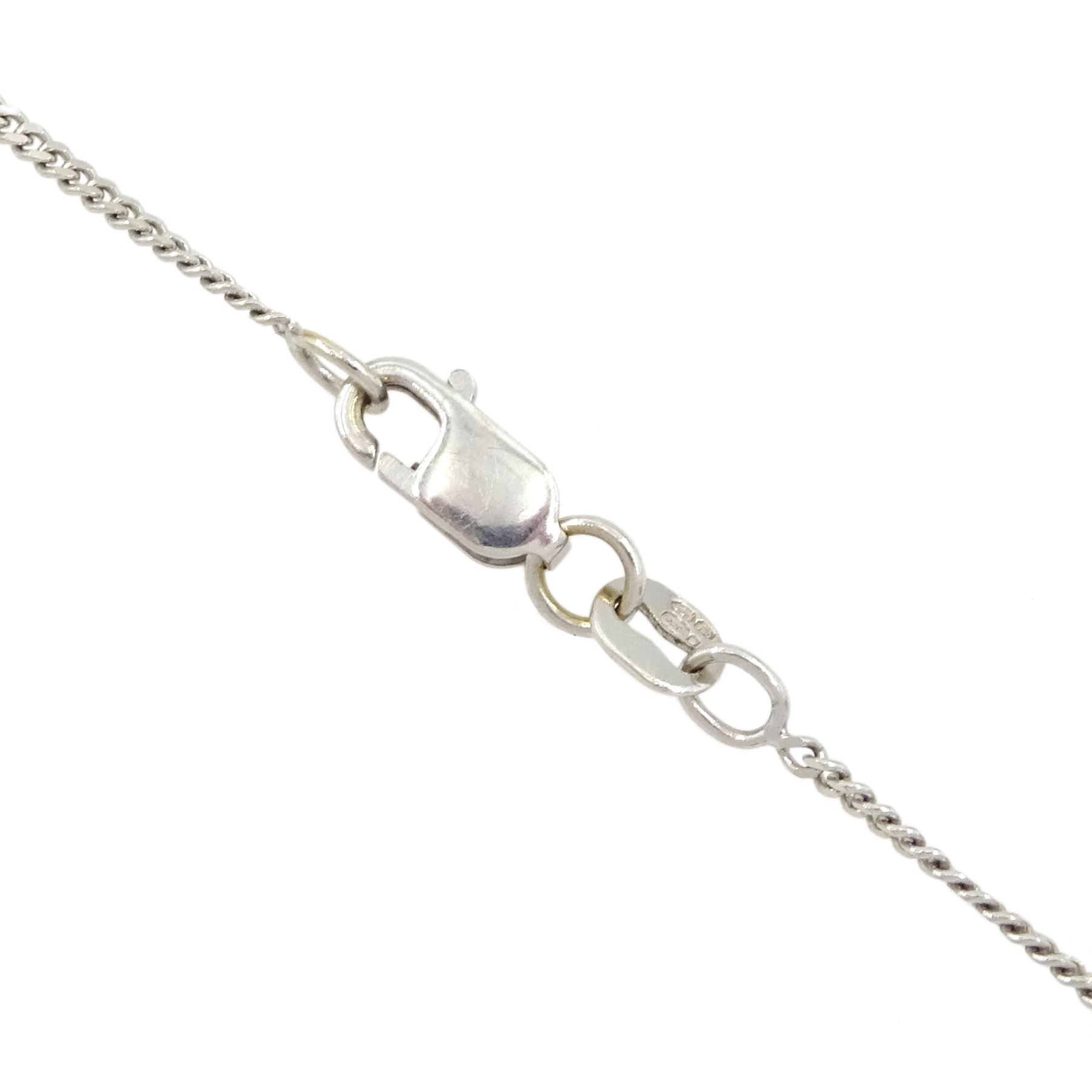 18ct white gold Tahitian pearl and round brilliant cut diamond pendant necklace, hallmarked