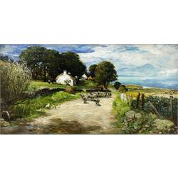 John Robertson Reid (Scottish 1851-1926): 'On the Road to Kildonnan - Arran', oil on canvas signed and dated 1910, titled verso 39cm x 75cm